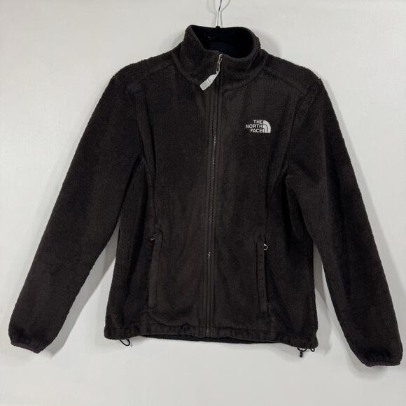 TNF The North Face Osito Brown Womens M Mock Neck Fuzzy Teddy Fleece Jacket - Picture 2 of 8